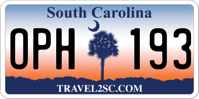 SC license plate OPH193