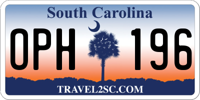 SC license plate OPH196