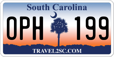 SC license plate OPH199
