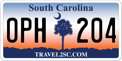 SC license plate OPH204