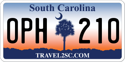 SC license plate OPH210