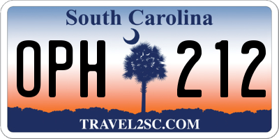SC license plate OPH212