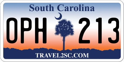 SC license plate OPH213