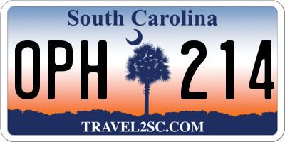 SC license plate OPH214