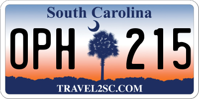SC license plate OPH215