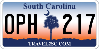 SC license plate OPH217