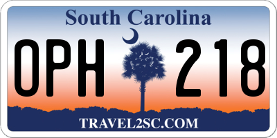 SC license plate OPH218