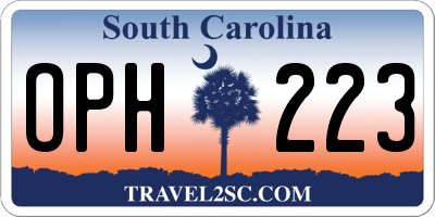 SC license plate OPH223