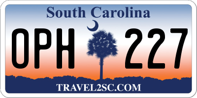 SC license plate OPH227