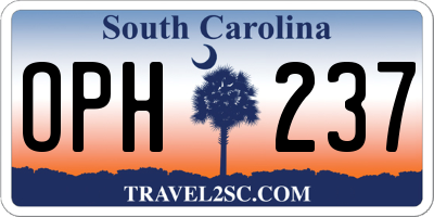 SC license plate OPH237