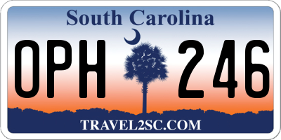 SC license plate OPH246