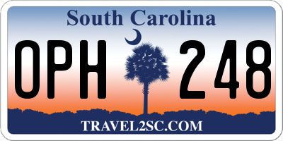 SC license plate OPH248