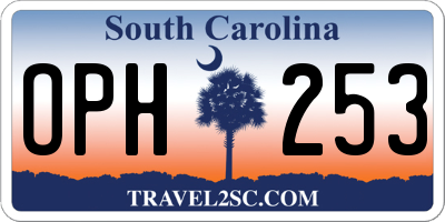 SC license plate OPH253