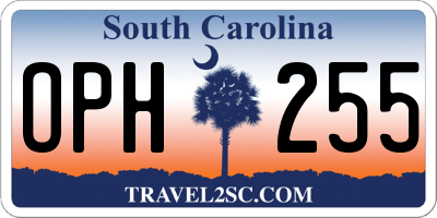 SC license plate OPH255