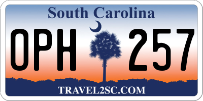 SC license plate OPH257