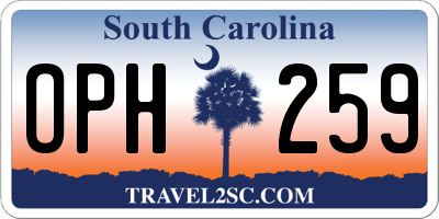 SC license plate OPH259