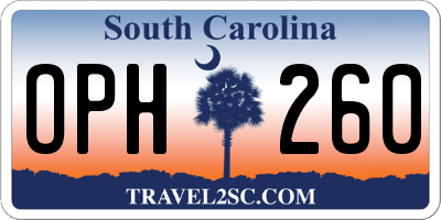 SC license plate OPH260