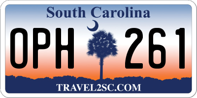 SC license plate OPH261
