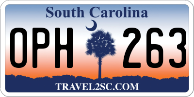 SC license plate OPH263
