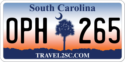 SC license plate OPH265