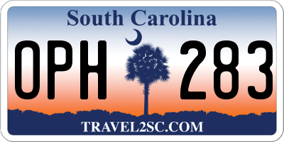 SC license plate OPH283