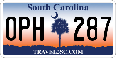 SC license plate OPH287