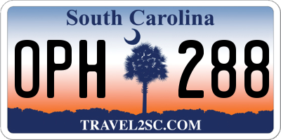 SC license plate OPH288