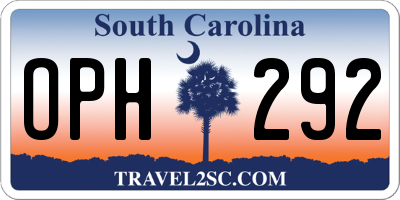 SC license plate OPH292
