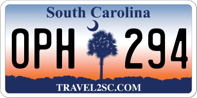 SC license plate OPH294