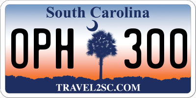 SC license plate OPH300