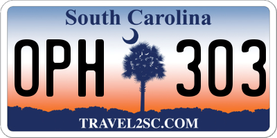 SC license plate OPH303