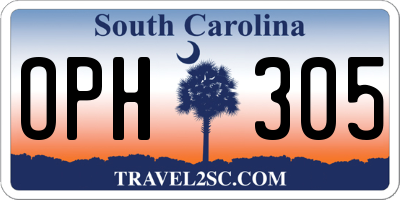 SC license plate OPH305
