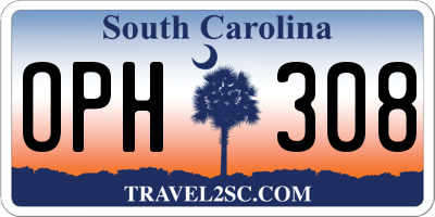 SC license plate OPH308