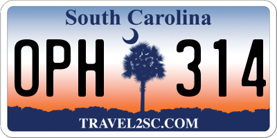 SC license plate OPH314