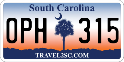 SC license plate OPH315