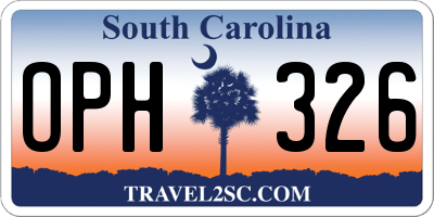 SC license plate OPH326