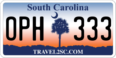 SC license plate OPH333