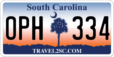 SC license plate OPH334