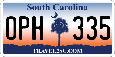 SC license plate OPH335