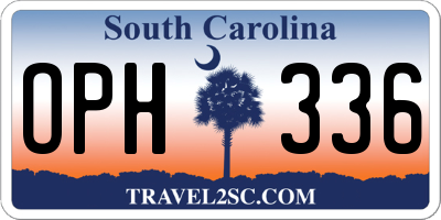 SC license plate OPH336