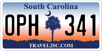 SC license plate OPH341