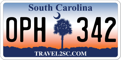 SC license plate OPH342