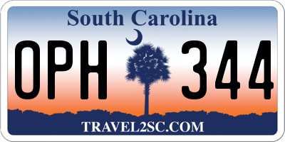 SC license plate OPH344