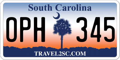 SC license plate OPH345