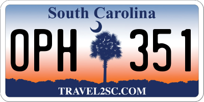 SC license plate OPH351