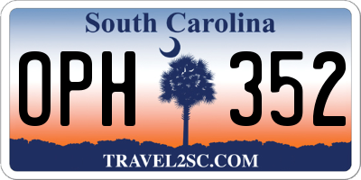 SC license plate OPH352