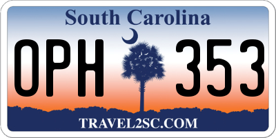 SC license plate OPH353