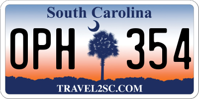 SC license plate OPH354
