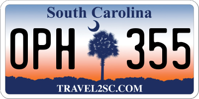 SC license plate OPH355