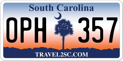 SC license plate OPH357
